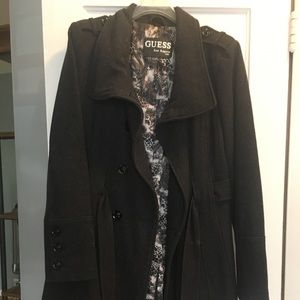 Guess, Charcoal Grey Wool Coat